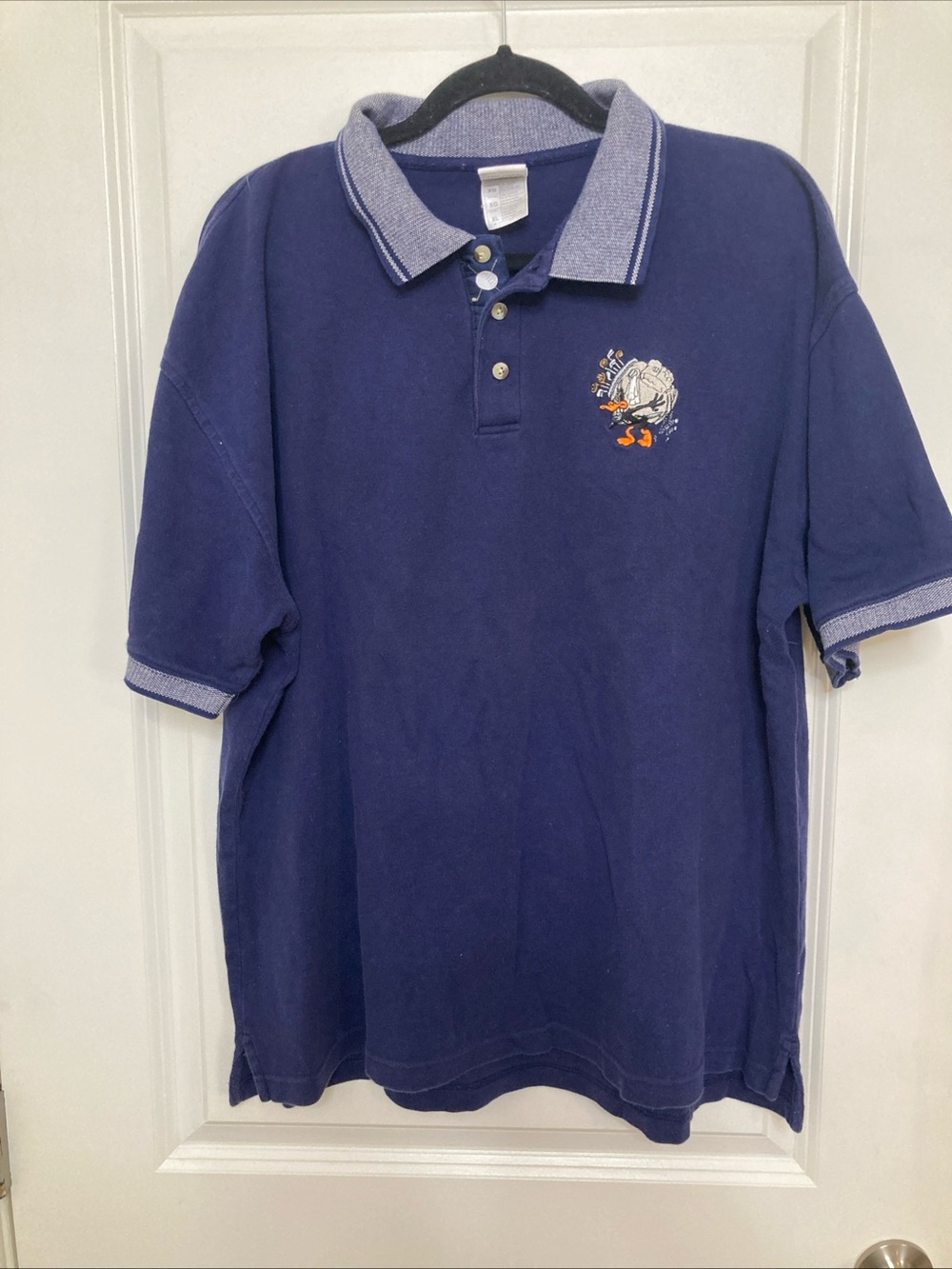 Vintage Looney Tunes Polo Shirt Mens XL  Daffy Duck Golf Made USA 90s Y2K